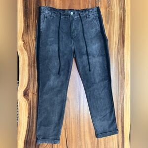 PAIGE Christy Drawstring Denim Pants in Faded Mist